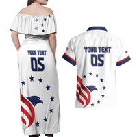 Custom USA 2024 Paris Couples Matching Off Shoulder Maxi Dress and Hawaiian Shirt United States Sport LT05 - Wonder Print Shop