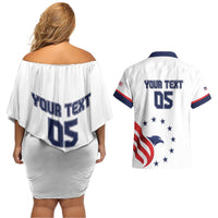 Custom USA 2024 Paris Couples Matching Off Shoulder Short Dress and Hawaiian Shirt United States Sport LT05 - Wonder Print Shop