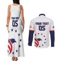 Custom USA 2024 Paris Couples Matching Tank Maxi Dress and Long Sleeve Button Shirt United States Sport LT05 - Wonder Print Shop
