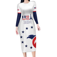 Custom USA 2024 Paris Family Matching Long Sleeve Bodycon Dress and Hawaiian Shirt United States Sport LT05 - Wonder Print Shop