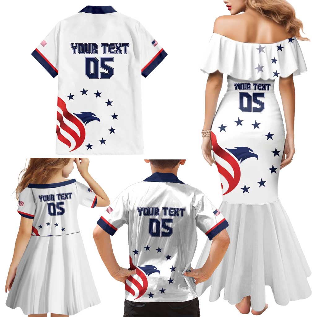 Custom USA 2024 Paris Family Matching Mermaid Dress and Hawaiian Shirt United States Sport LT05 - Wonder Print Shop