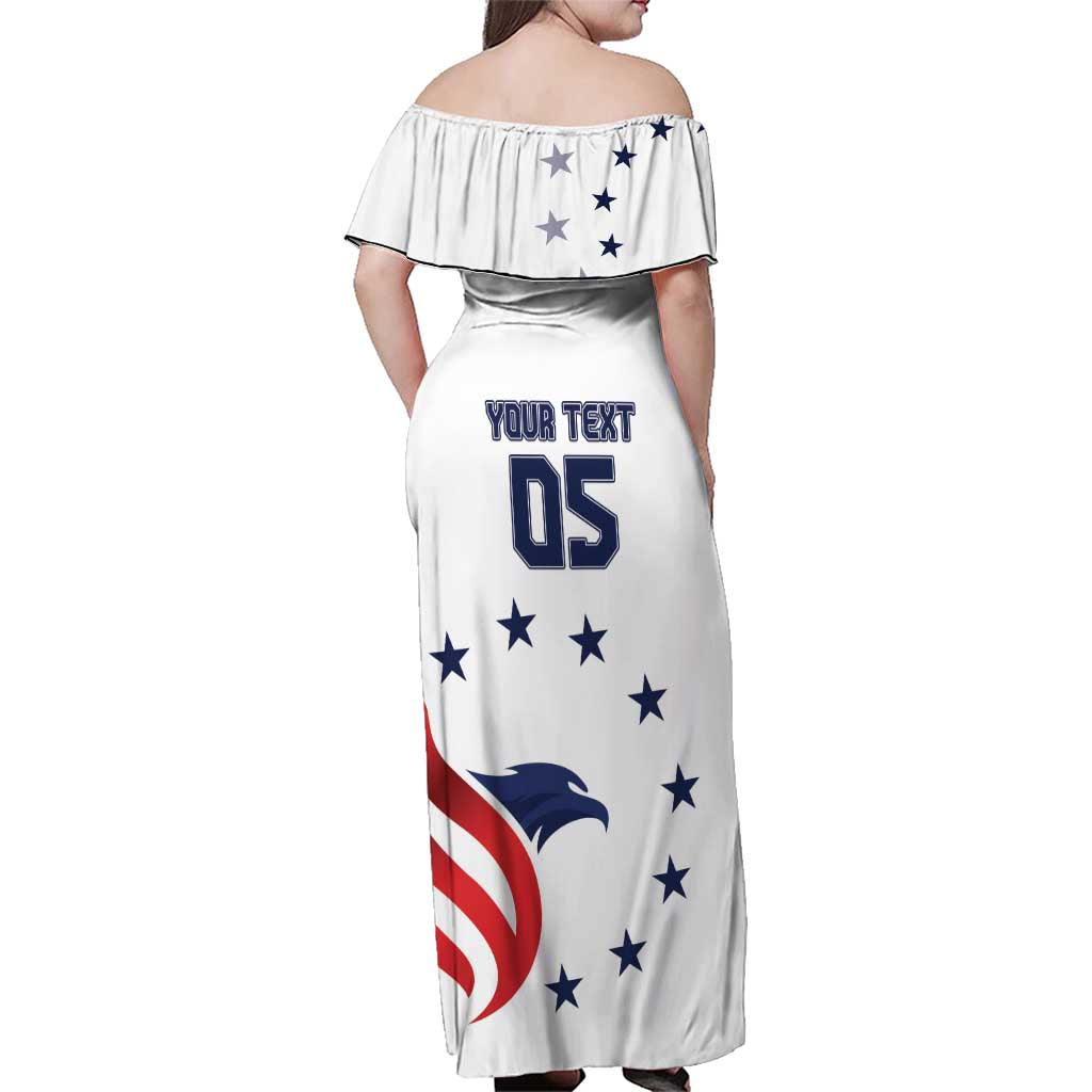 Custom USA 2024 Paris Family Matching Off Shoulder Maxi Dress and Hawaiian Shirt United States Sport LT05 - Wonder Print Shop