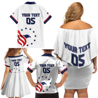 Custom USA 2024 Paris Family Matching Off Shoulder Short Dress and Hawaiian Shirt United States Sport LT05 - Wonder Print Shop