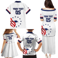 Custom USA 2024 Paris Family Matching Puletasi and Hawaiian Shirt United States Sport LT05 - Wonder Print Shop