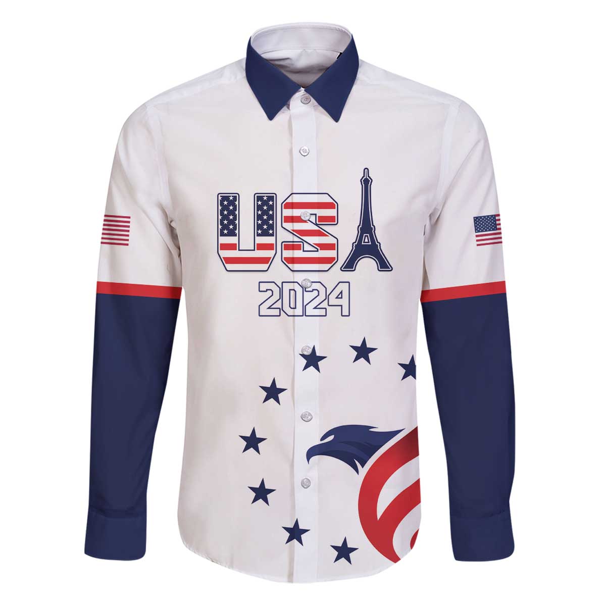 Custom USA 2024 Paris Family Matching Puletasi and Hawaiian Shirt United States Sport LT05 - Wonder Print Shop