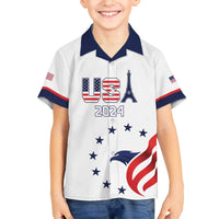 Custom USA 2024 Paris Family Matching Puletasi and Hawaiian Shirt United States Sport LT05 - Wonder Print Shop