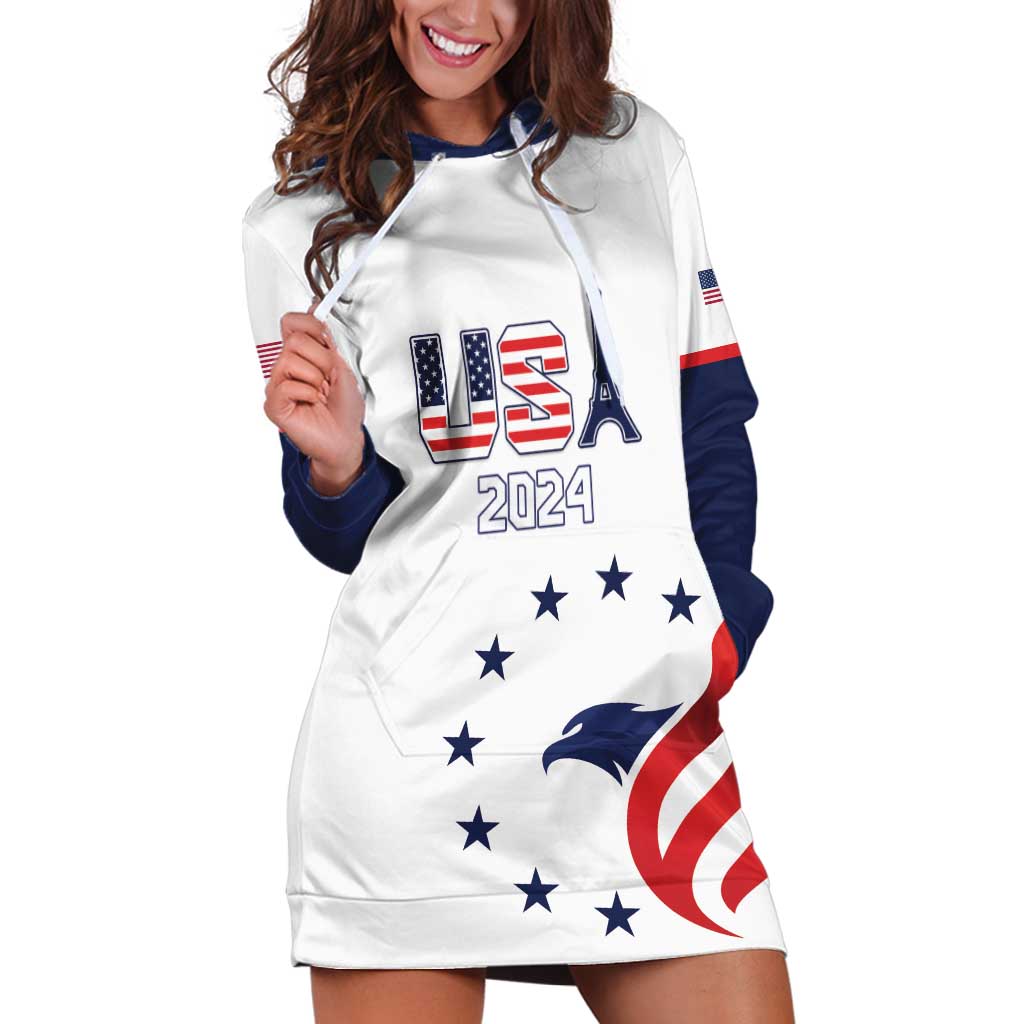 Custom USA 2024 Paris Hoodie Dress United States Sport LT05 - Wonder Print Shop