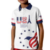 Custom USA 2024 Paris Kid Polo Shirt United States Sport LT05 - Wonder Print Shop