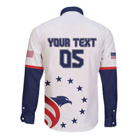 Custom USA 2024 Paris Long Sleeve Button Shirt United States Sport LT05 - Wonder Print Shop
