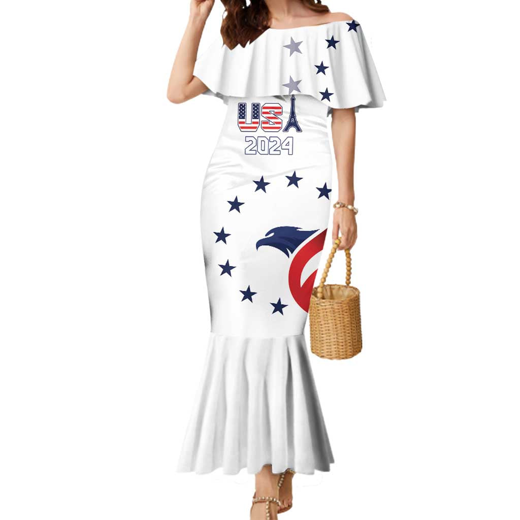 Custom USA 2024 Paris Mermaid Dress United States Sport LT05 - Wonder Print Shop