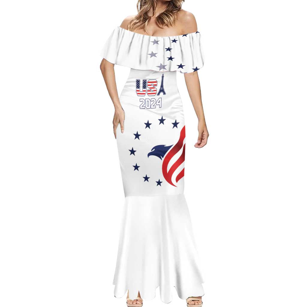 Custom USA 2024 Paris Mermaid Dress United States Sport LT05 - Wonder Print Shop