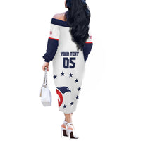 Custom USA 2024 Paris Off The Shoulder Long Sleeve Dress United States Sport LT05 - Wonder Print Shop