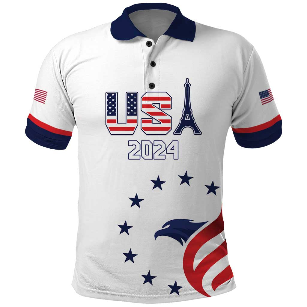 Custom USA 2024 Paris Polo Shirt United States Sport LT05 - Wonder Print Shop