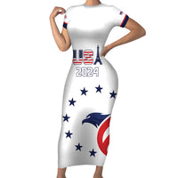 Custom USA 2024 Paris Short Sleeve Bodycon Dress United States Sport LT05 - Wonder Print Shop