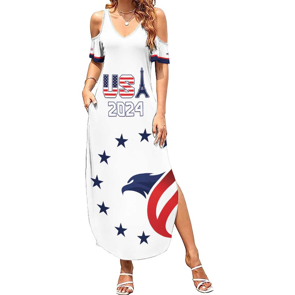 Custom USA 2024 Paris Summer Maxi Dress United States Sport LT05 - Wonder Print Shop