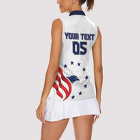 Custom USA 2024 Paris Women Sleeveless Polo Shirt United States Sport LT05 - Wonder Print Shop