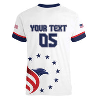 Custom USA 2024 Paris Women V-Neck T-Shirt United States Sport LT05 - Wonder Print Shop