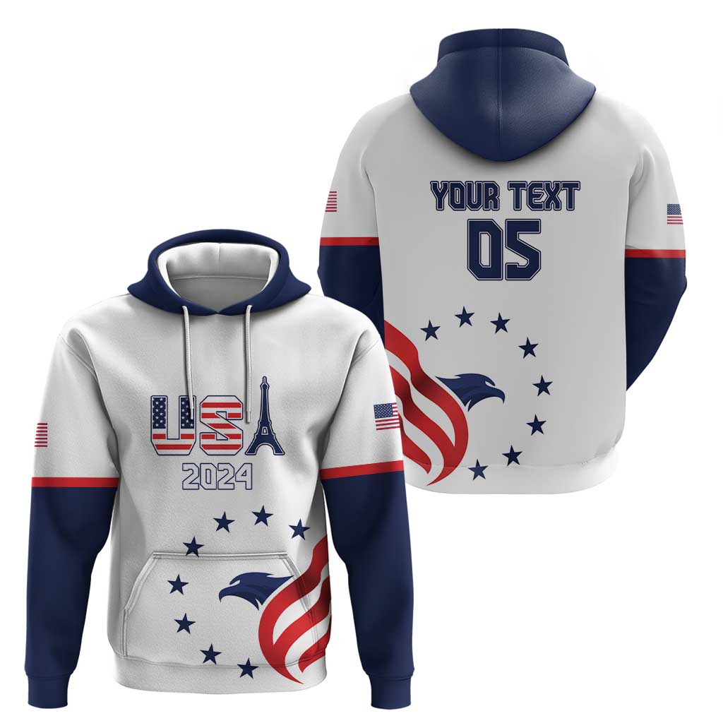 Custom USA 2024 Paris Zip Hoodie United States Sport LT05 - Wonder Print Shop