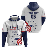 Custom USA 2024 Paris Zip Hoodie United States Sport LT05 - Wonder Print Shop