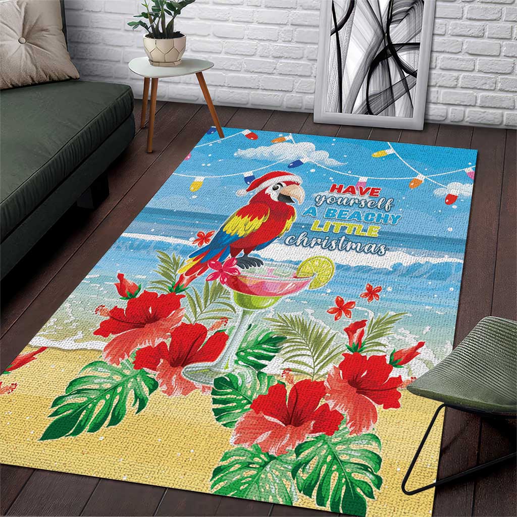 Hawaii Christmas Area Rug Funny Macaw Parrot Tropical Vibe LT05 - Wonder Print Shop