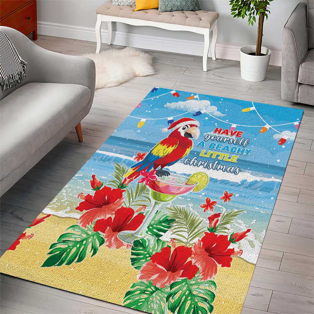 Hawaii Christmas Area Rug Funny Macaw Parrot Tropical Vibe LT05 - Wonder Print Shop