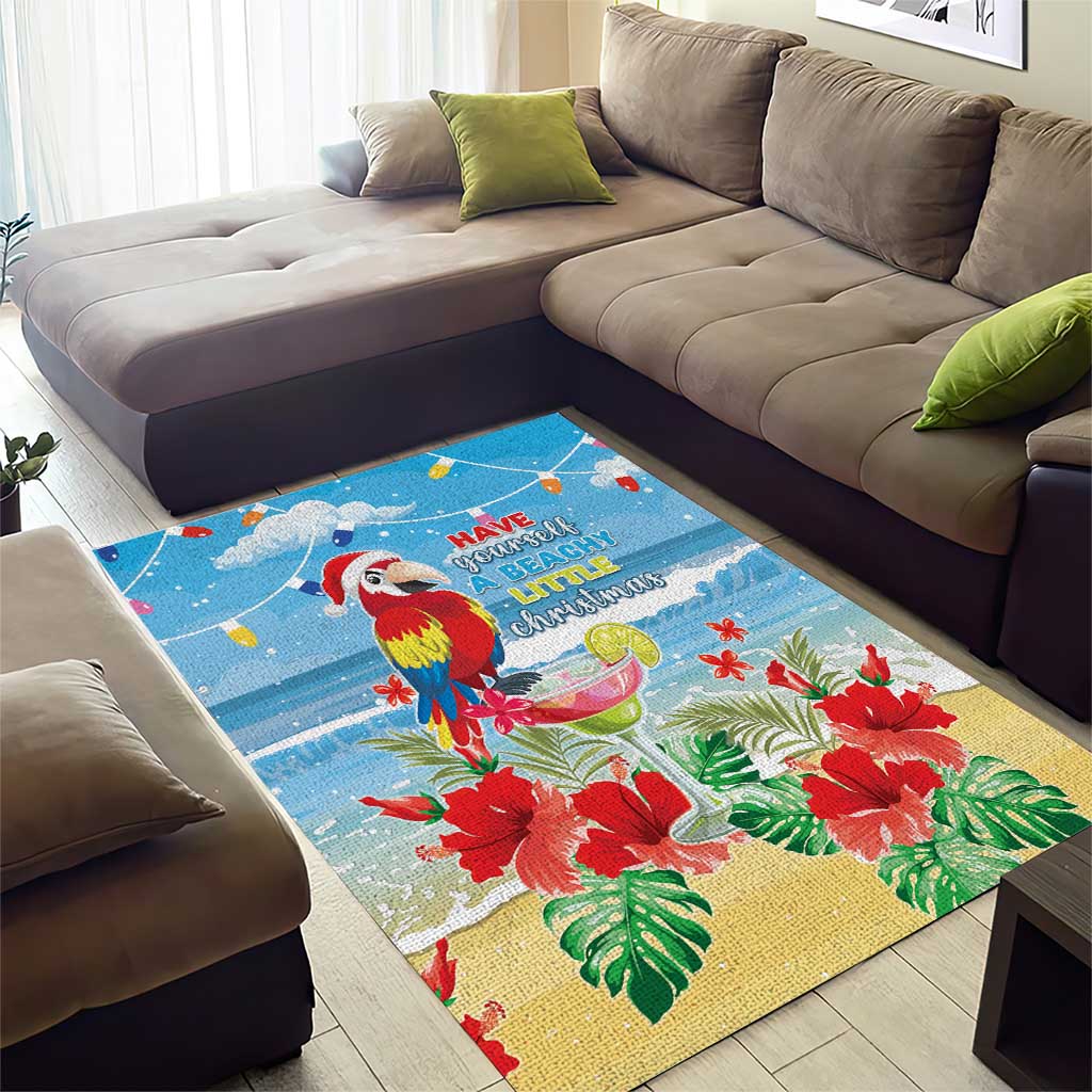 Hawaii Christmas Area Rug Funny Macaw Parrot Tropical Vibe LT05 - Wonder Print Shop