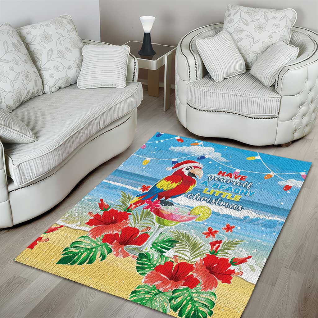 Hawaii Christmas Area Rug Funny Macaw Parrot Tropical Vibe LT05 - Wonder Print Shop