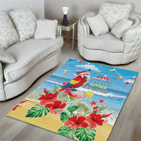 Hawaii Christmas Area Rug Funny Macaw Parrot Tropical Vibe LT05 - Wonder Print Shop