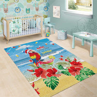 Hawaii Christmas Area Rug Funny Macaw Parrot Tropical Vibe LT05 - Wonder Print Shop