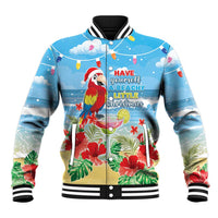 Hawaii Christmas Baseball Jacket Funny Macaw Parrot Tropical Vibe LT05 - Wonder Print Shop