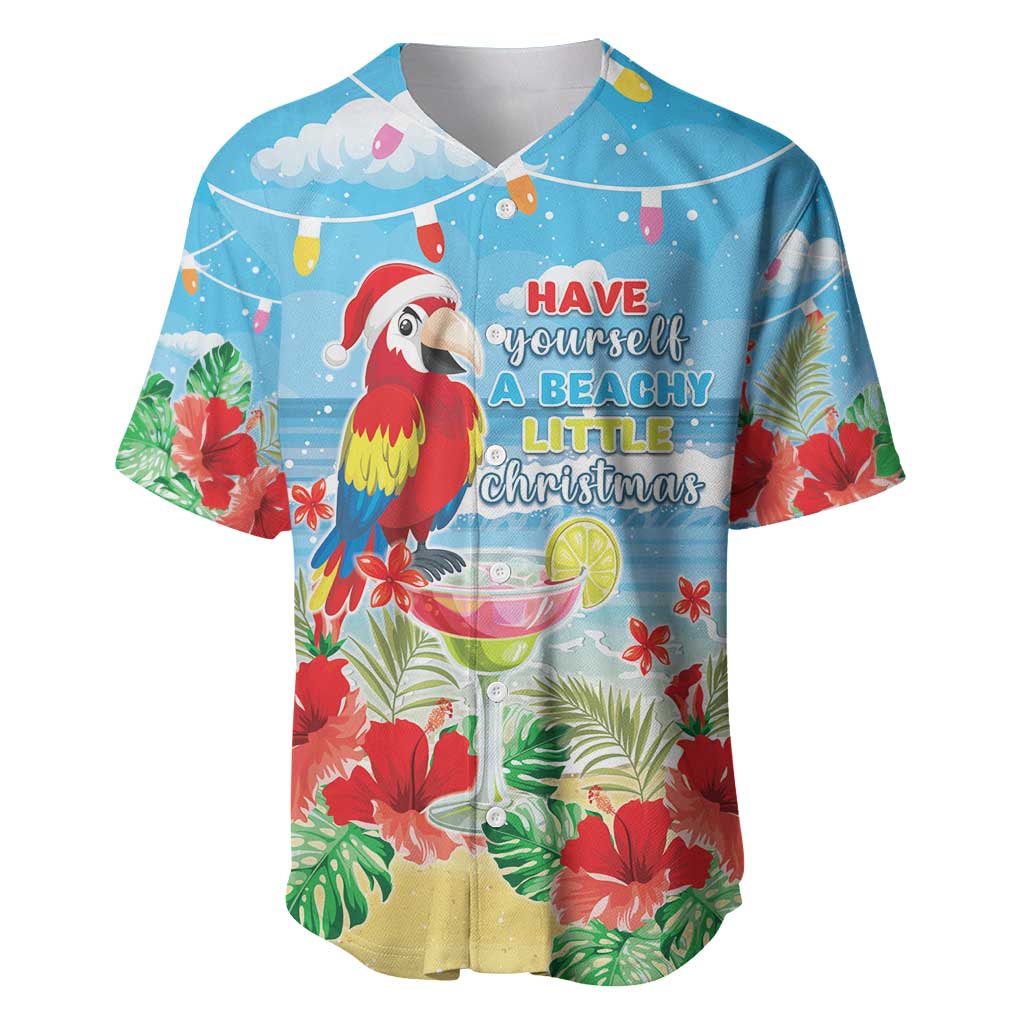 Hawaii Christmas Baseball Jersey Funny Macaw Parrot Tropical Vibe LT05 - Wonder Print Shop