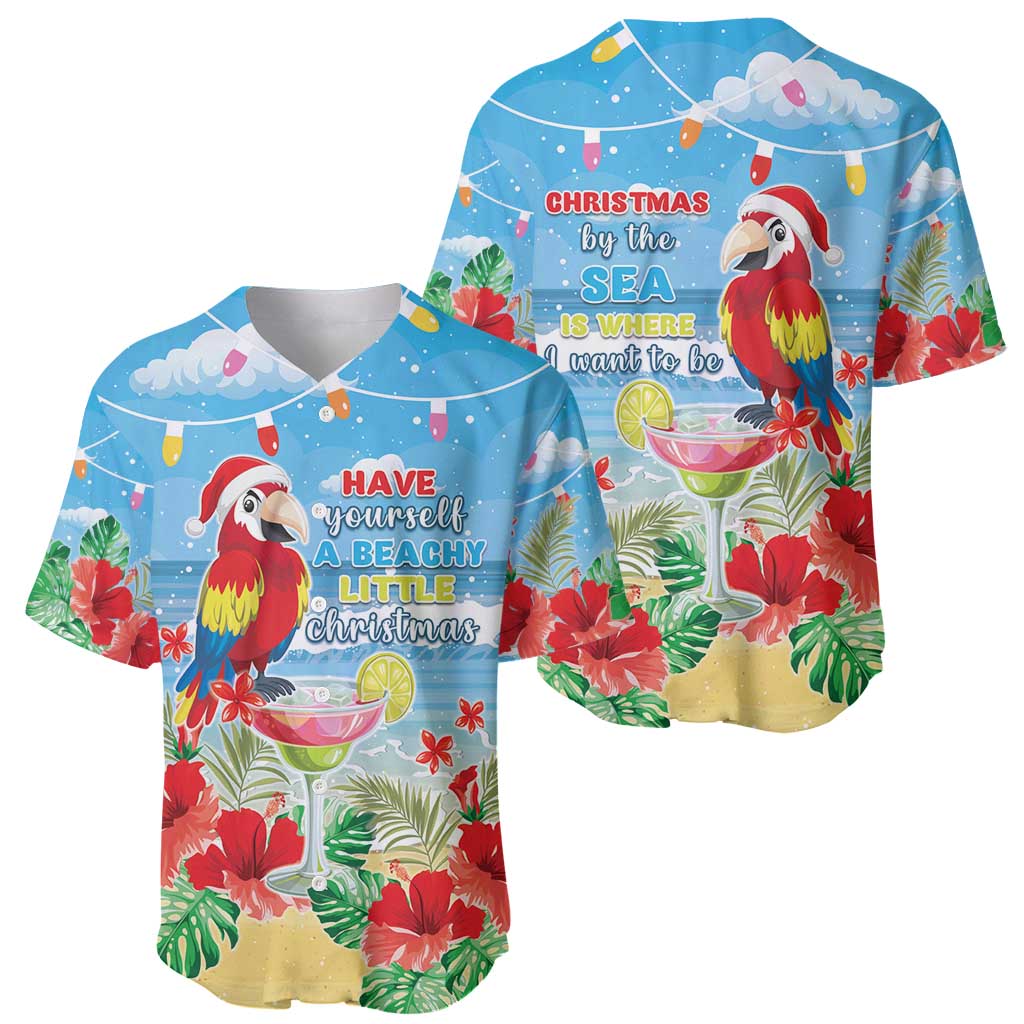 Hawaii Christmas Baseball Jersey Funny Macaw Parrot Tropical Vibe LT05 - Wonder Print Shop