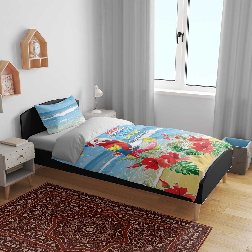 Hawaii Christmas Bedding Set Funny Macaw Parrot Tropical Vibe LT05 - Wonder Print Shop
