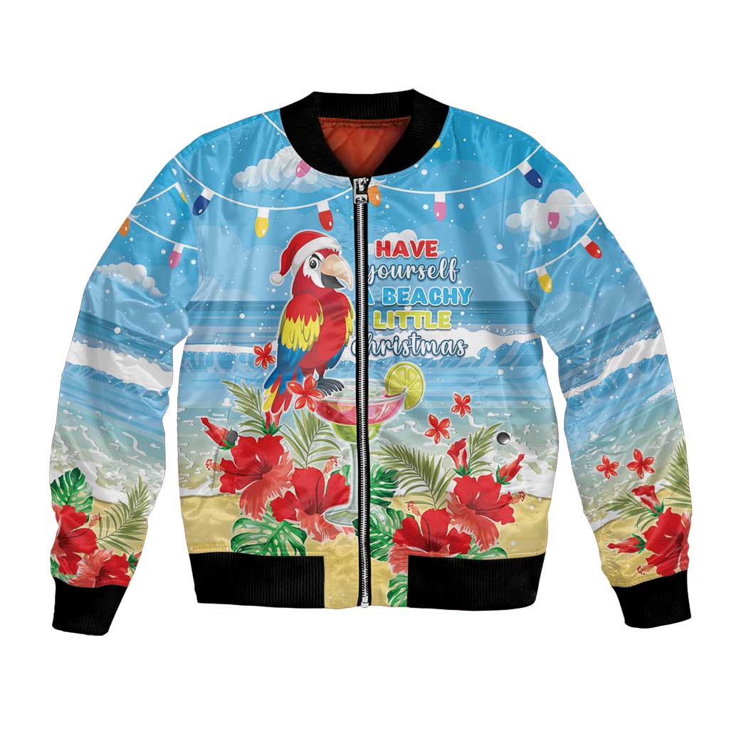 Hawaii Christmas Bomber Jacket Funny Macaw Parrot Tropical Vibe LT05 - Wonder Print Shop