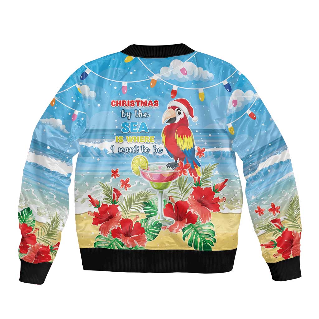 Hawaii Christmas Bomber Jacket Funny Macaw Parrot Tropical Vibe LT05 - Wonder Print Shop