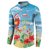Hawaii Christmas Button Sweatshirt Funny Macaw Parrot Tropical Vibe LT05 - Wonder Print Shop