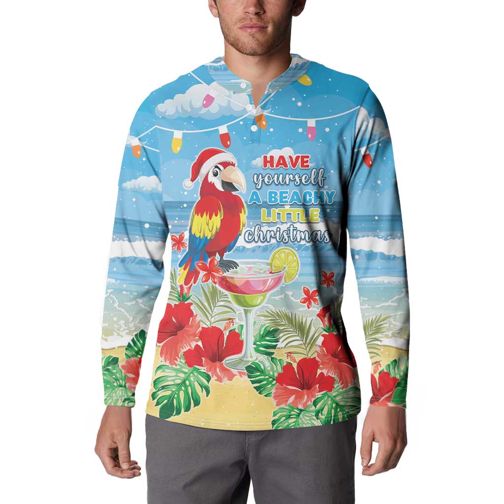 Hawaii Christmas Button Sweatshirt Funny Macaw Parrot Tropical Vibe LT05 - Wonder Print Shop