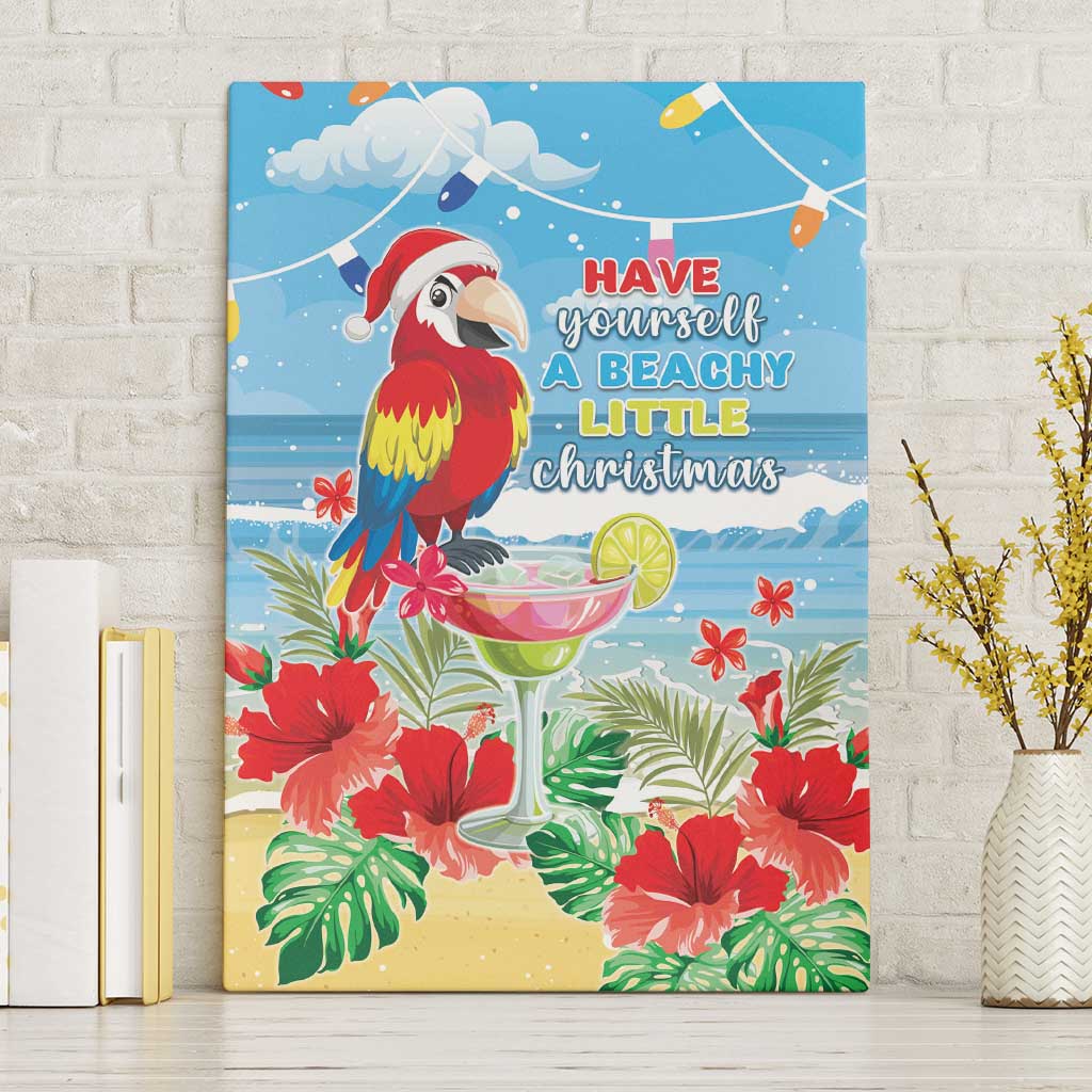 Hawaii Christmas Canvas Wall Art Funny Macaw Parrot Tropical Vibe LT05 - Wonder Print Shop