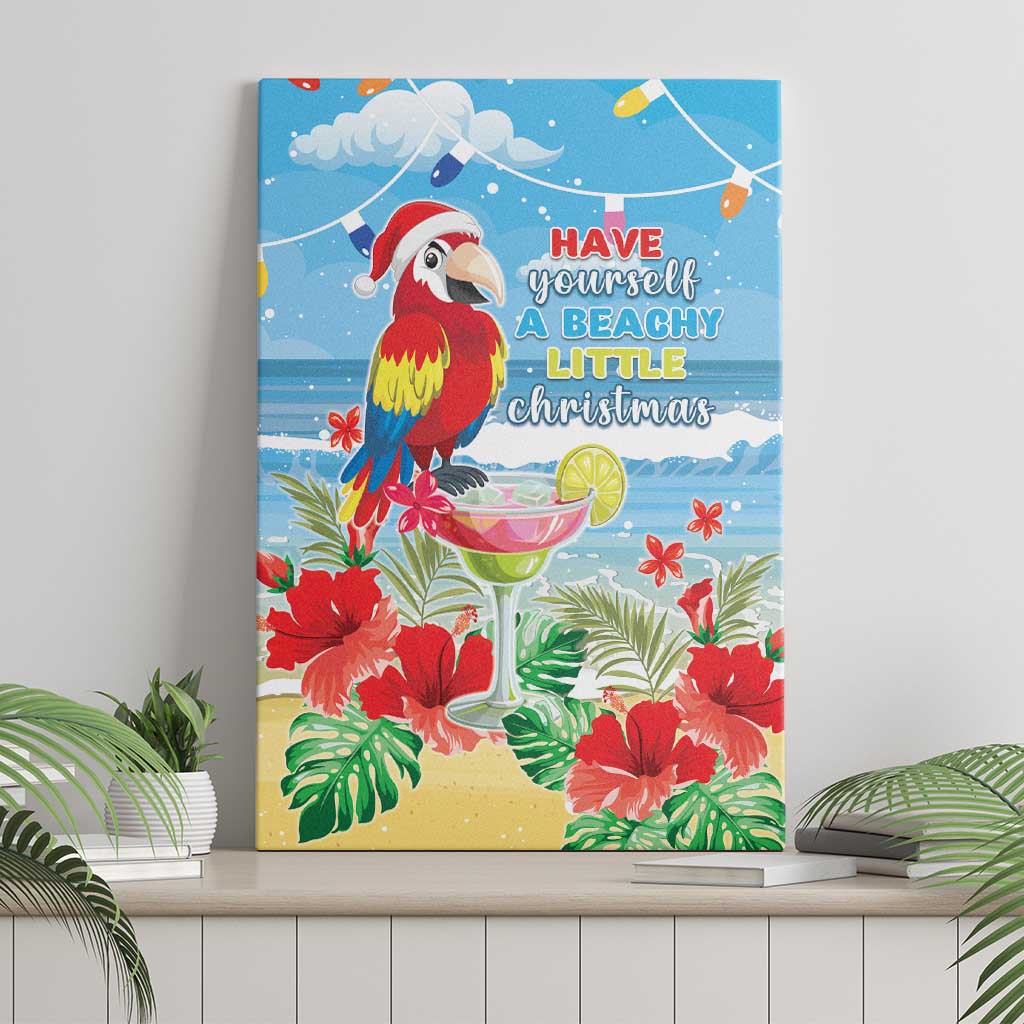 Hawaii Christmas Canvas Wall Art Funny Macaw Parrot Tropical Vibe LT05 - Wonder Print Shop