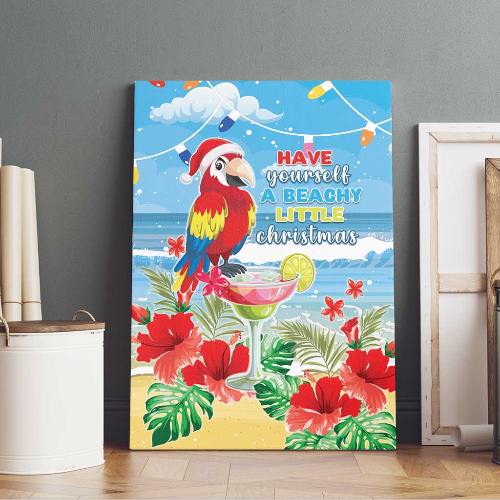 Hawaii Christmas Canvas Wall Art Funny Macaw Parrot Tropical Vibe LT05 - Wonder Print Shop