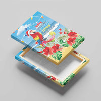 Hawaii Christmas Canvas Wall Art Funny Macaw Parrot Tropical Vibe LT05 - Wonder Print Shop