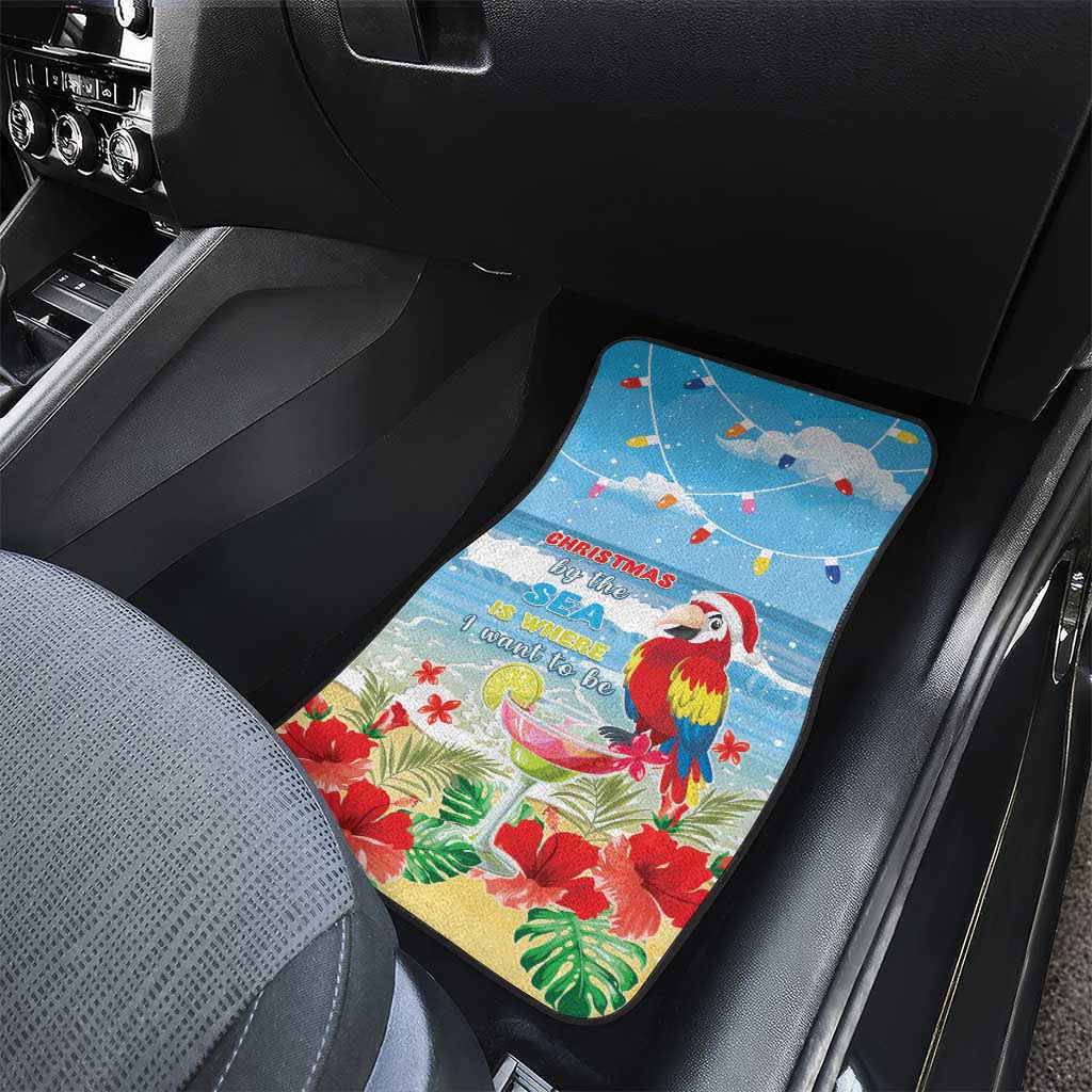 Hawaii Christmas Car Mats Funny Macaw Parrot Tropical Vibe LT05 - Wonder Print Shop