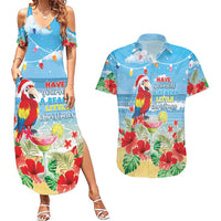 Hawaii Christmas Couples Matching Summer Maxi Dress and Hawaiian Shirt Funny Macaw Parrot Tropical Vibe LT05 - Wonder Print Shop