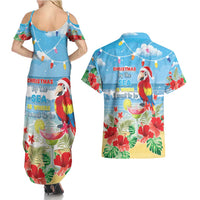 Hawaii Christmas Couples Matching Summer Maxi Dress and Hawaiian Shirt Funny Macaw Parrot Tropical Vibe LT05 - Wonder Print Shop