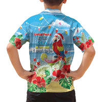 Hawaii Christmas Family Matching Long Sleeve Bodycon Dress and Hawaiian Shirt Funny Macaw Parrot Tropical Vibe LT05 - Wonder Print Shop