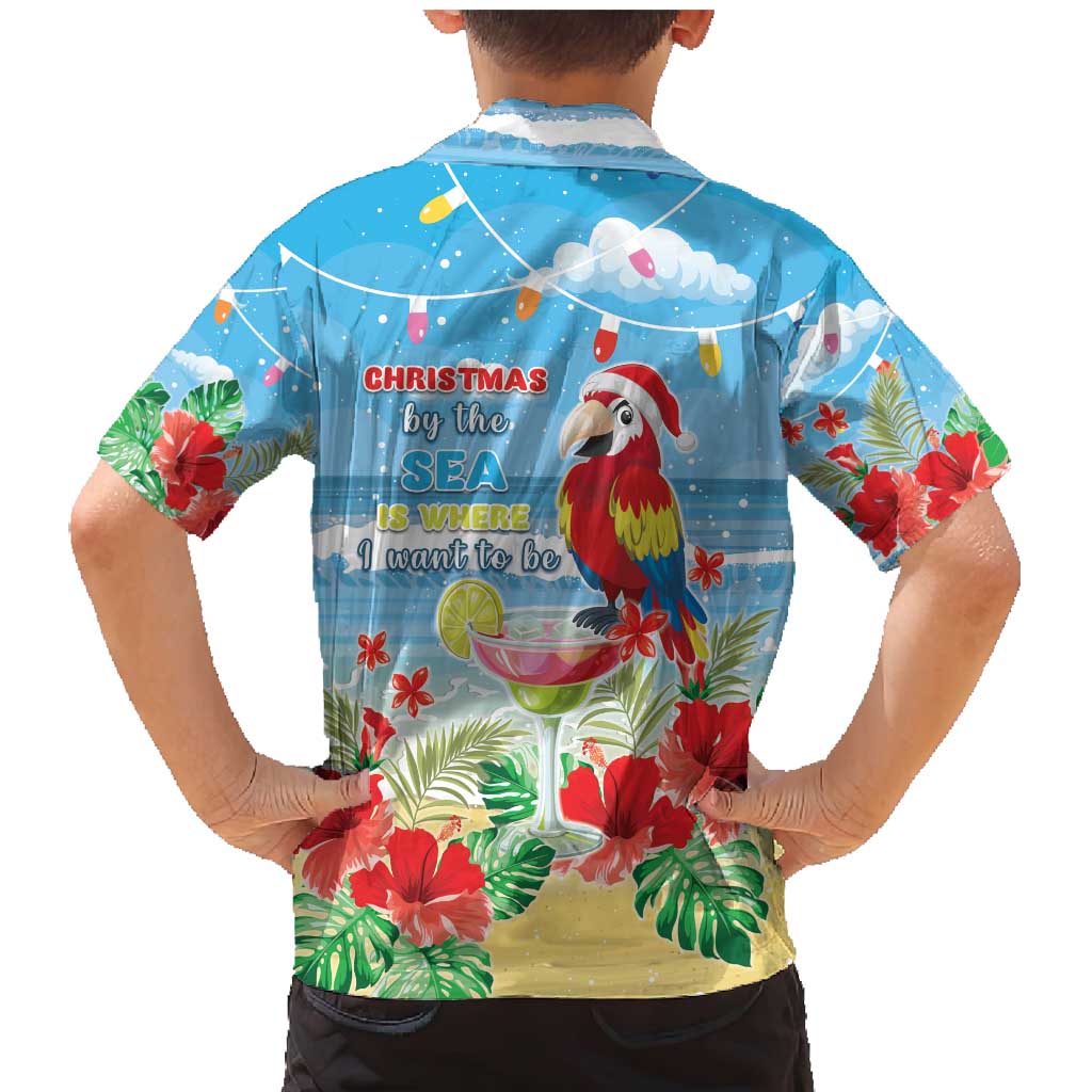 Hawaii Christmas Family Matching Mermaid Dress and Hawaiian Shirt Funny Macaw Parrot Tropical Vibe LT05 - Wonder Print Shop