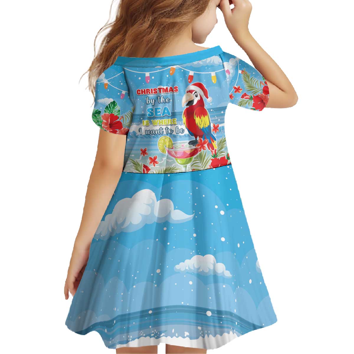 Hawaii Christmas Family Matching Off The Shoulder Long Sleeve Dress and Hawaiian Shirt Funny Macaw Parrot Tropical Vibe LT05 - Wonder Print Shop