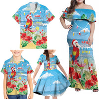 Hawaii Christmas Family Matching Off Shoulder Maxi Dress and Hawaiian Shirt Funny Macaw Parrot Tropical Vibe LT05 - Wonder Print Shop