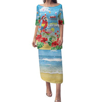 Hawaii Christmas Family Matching Puletasi and Hawaiian Shirt Funny Macaw Parrot Tropical Vibe LT05 - Wonder Print Shop