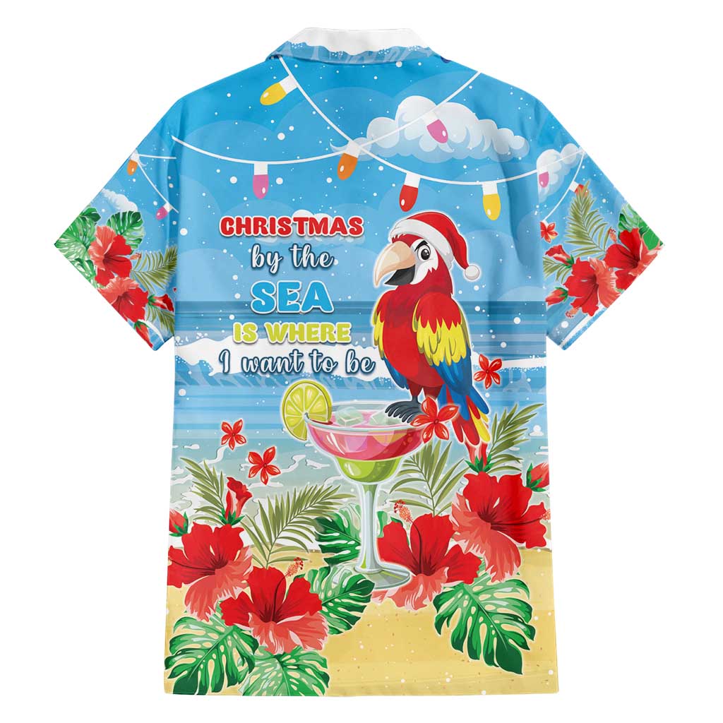 Hawaii Christmas Family Matching Short Sleeve Bodycon Dress and Hawaiian Shirt Funny Macaw Parrot Tropical Vibe LT05 - Wonder Print Shop